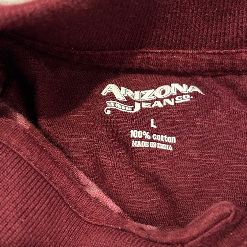 Men’s Burgundy Leaf Pattern Polo Shirt - Picture 3 of 5